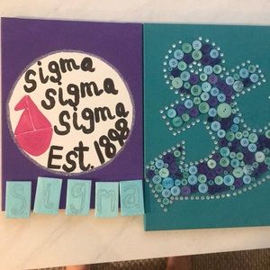 Bundle of Tri sigma painted canvases